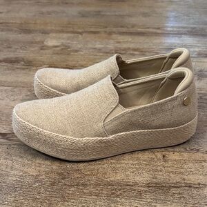Beige Slip-On Platform Sneakers